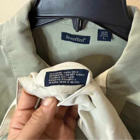 River Ends Light Green and White Shirt Jacket - Picture 4 of 6